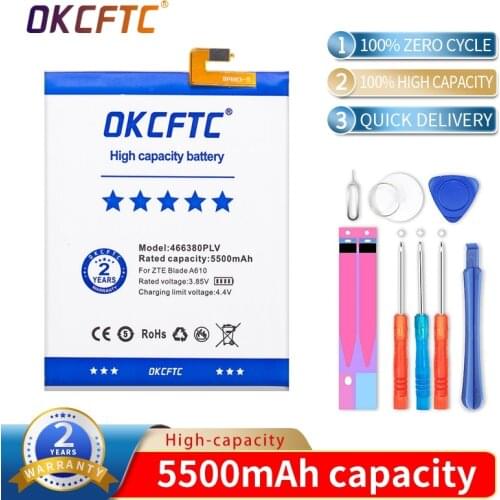 Original 5500mAh 466380PLV Battery For ZTE BLADE A610 A610C A610T BA610C BA610T High Quality Rechargeable battery