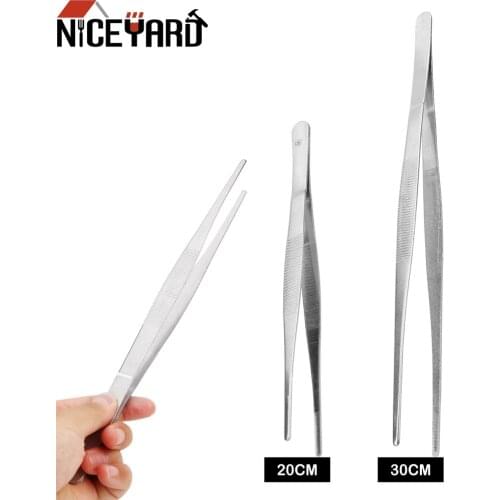 Stainless Steel Long Toothed Tweezer Straight Tweezer Barbecue Food Tong Home Medical Garden Kitchen BBQ Tool
