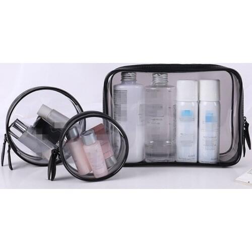 Portable Travel Storage Bag Three Sizes Waterproof Transparent PVC Cosmetic Bag Simple Cosmetic Universal Make up Bag