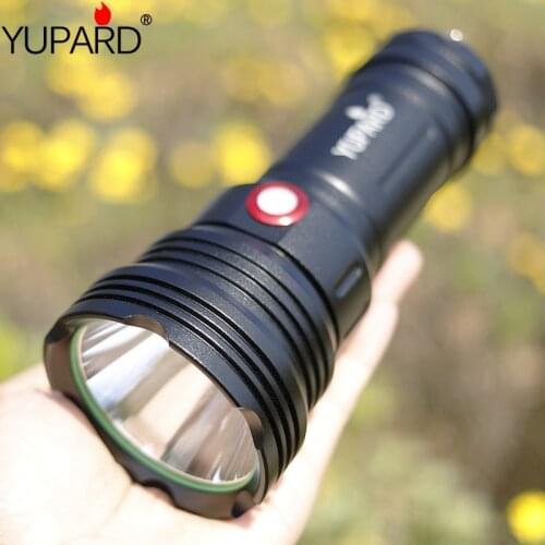 Super bright T50 tactical flashlight Outdoor strong light high power USB rechargeable waterproof camping LED flashlight + 18650