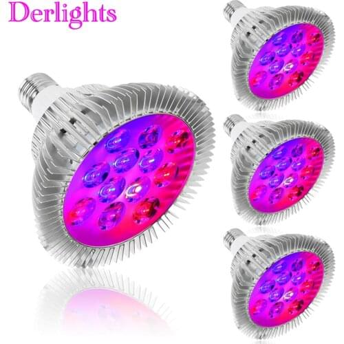 4pcs/Lot 15W 21W 27W 36W 45W 54W E27 Full Spectrum LED Grow Light For Indoor Greenhouse Tent Plant Flower Vegs Herb Growing Lamp