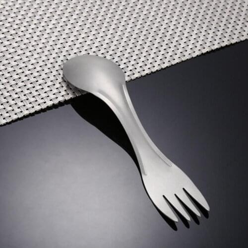 Outdoor Camping Picnic Titanium Spoon Tableware Fork Ultralight Hiking Camping Travel Tableware Cookware Portable Outdoor Tool