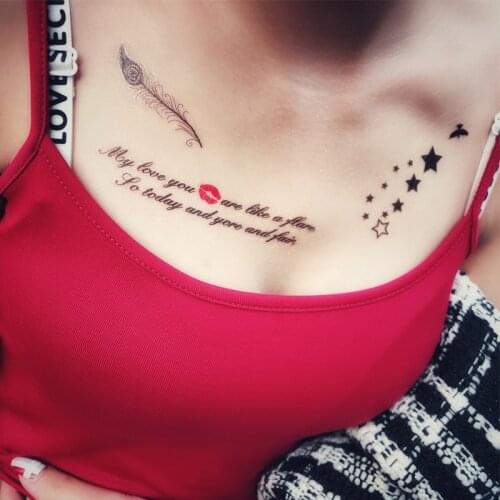 Temporary Waterproof Tattoos for Women Flora Flower Cat Flash Fake Arm Chest Tattoo Stickers Body Art Custom Tatoos