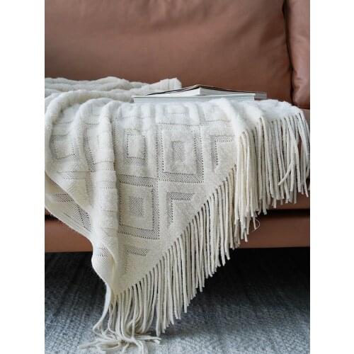 Knitted Thread Blanket Bedspread on Bed Travel Airplane Sofa Plaids Home Decor Office Nap Blankets