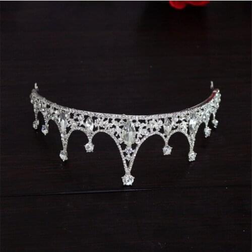 WWLB 2019 European White Red Crystal Big Crown Headwear Bridal Wedding Hair Accessories Jewelry Bride Tiaras Princess Crowns