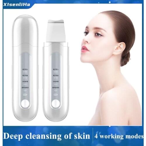 XLSENLIHA Ultrasonic Skin Scrubber Deep Face Cleaning Machine Peeling Shovel Facial Pore Cleaner Face Skin Scrubber Lift Machine
