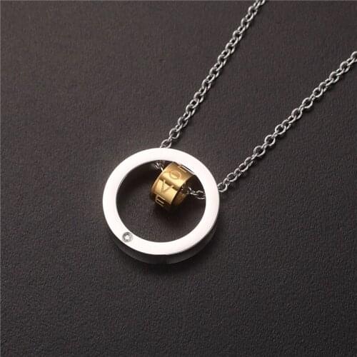 Charm LOVE Letter Necklace Silver Gold Titanium Steel Necklace Women Jewelry Couple Choker Gifts acero inoxidable joyeria mujer