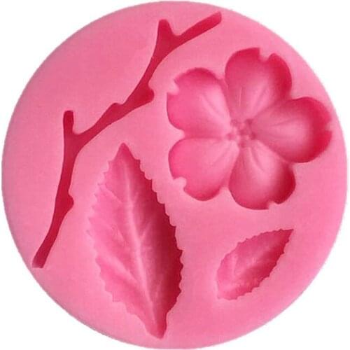 1Pcs Baking Accessories Kitchen Gadgets Food Grade Peach Blossom Shape Cake Fondant Moulds Cake Decoration Tools Silicone Forms