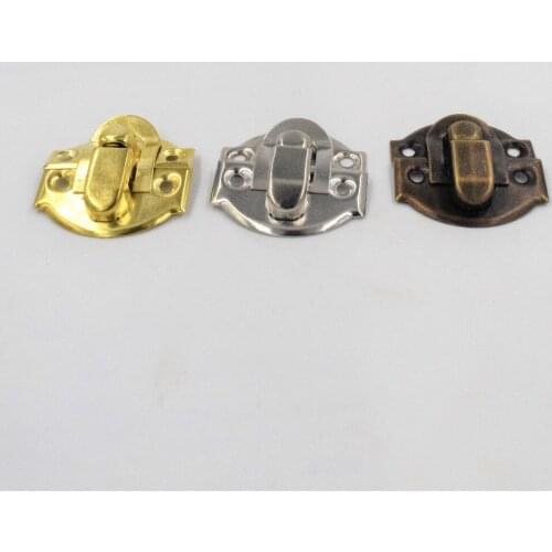 10PCS Antique Metal Lock 26x29mm Wooden Jewelry Box Decorative Padlock Hasps Latch With Screws Furniture Hardware