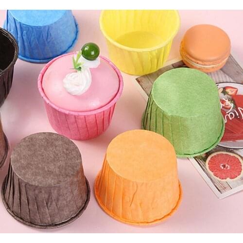 100Pcs Oil Proof Paper Muffin Cup DIY Non-stick Heat Resistance Muffin Baking Cup Bakeware Tools Mold Decorating Cupcake Paper