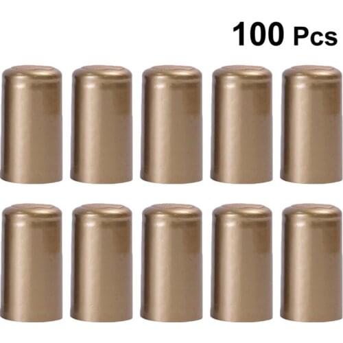 100pcs Wine Bottle Heat Shrink Capsules Wine Heat Shrinkable Plastic Cap Red Wine Heat Shrinkable Film Double Buccal Bottle