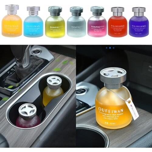 Car Perfume Ornaments Perfume Car Accessories Refillable Glass Air Freshener Perfume Bottle for Cars Decors 7 Fragrances