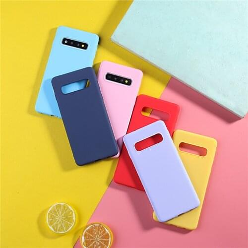 Case For Samsung Galaxy S10 S10E S7 S8 S9 S10 Plus S20 S21 Pro Note 8 9 10 Note 20 Ultra Thin Soft Candy Color Phone Cover Cases