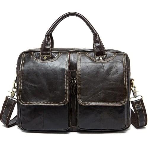 Reizen Werk Business Messenger Vrouwen Mannen Tas Echt Lederen Aktetas Voor Document Laptop Computer Schouder Handtas Man Vrouw