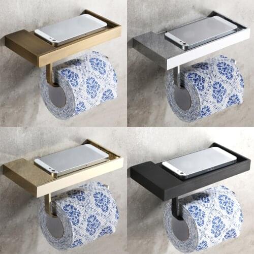 Leyden Toilet Paper Holder Golden Blackened Chrome Antique Brass Multifunction Wall Mounted Toilet Paper Holder Phone Holder