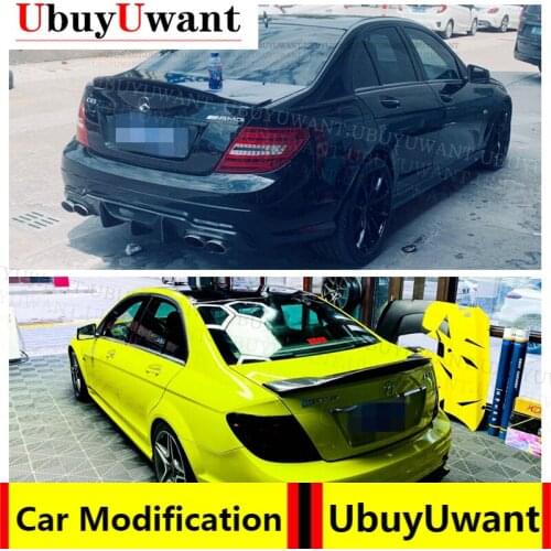 For 2008-2014 BENZ W204 C180 C200 C300 4-DOORS Spoiler ABS Plastic Unpainted Look Rear Trunk Wing Car Body Kit Accessories