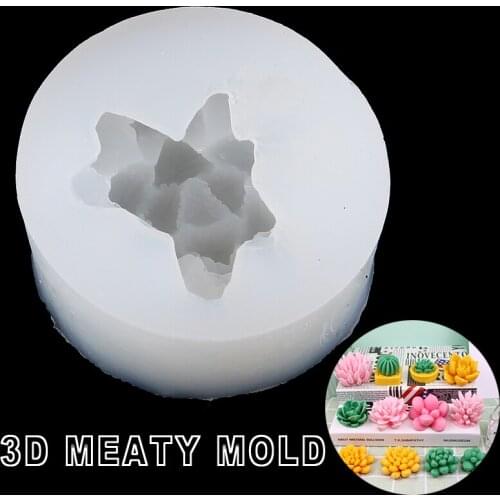 Succulent Plants Mold DIY Candle Clay Resin Chocolate Wax Mould Decorative Mold Reusable Multi Purpose White Mold DIY Tools