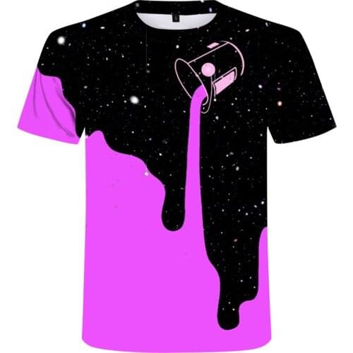 3D Graffiti Painting Harajuku Graphic T-shirt Mens Summer Plus Size T-shirt Comfortable Loose Casual O-Neck Short Sleeve