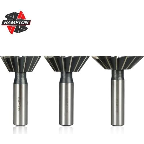 Hampton 45 55 60 Degrees Dovetail Milling Cutter High Speed Steel Straight Shank CNC Router Bit HSS End Mills