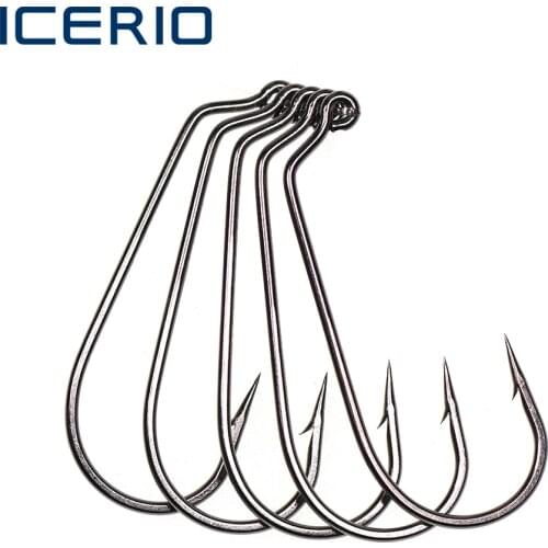 ICERIO 20PCS 60 degree Jig Fishing Hook High Carbon Steel Strength Sharpness Freshwater Saltwater Steel Wire Hooks