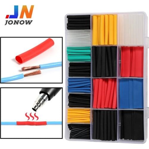 127/580PCS Heat Shrink Tube Kit Shrinking Assorted Polyolefin Insulation Sleeving Heat Shrinkable Connection Electrical Wire