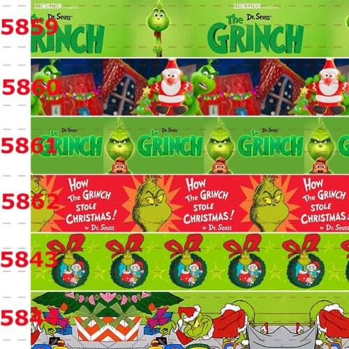 10yards -different sizes -green merry Christmas ribbon tree printed Grosgrain ribbon