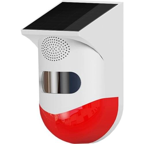 HOT-Wireless Solar Infrared Alarm Detector Siren Motion Sensor Detector for Home Garden Yard Outdoor, Solar Voice Broadcast