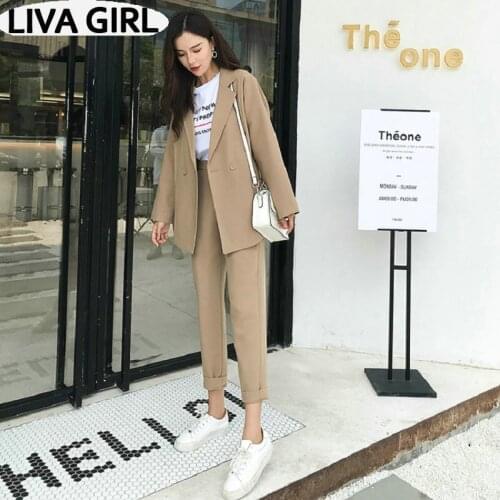 Женские модные брючные костюмы Liva girl China At AliExpress