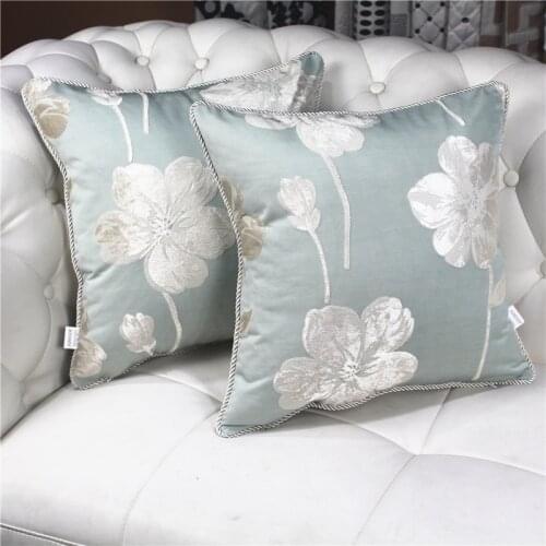 Fashion Pastoral Cushion Embroidery Life Tree Flower Pillow European Style Flower Home Decor Sofa Chair Throw Pillow