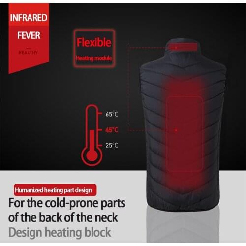 Heating Vest Washable Usb Charging Heating 2020 Warm Vest Control Temperature Outdoor Camping Hiking Golf (without battery)