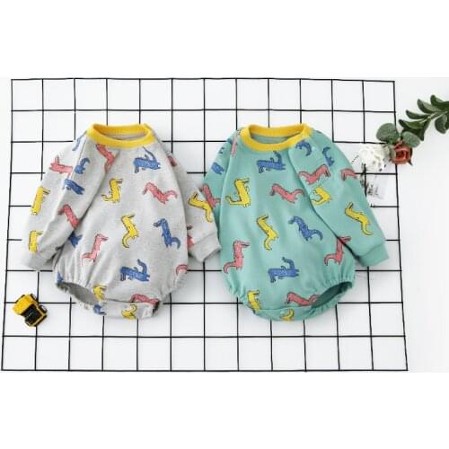 Baby clothes spring and autumn new newborn jumpsuit European and American wind cartoon baby childrens clothing baby ha clothes
