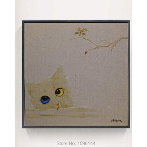 Original Oil Painting Cat Hand painted Modern Home Decor Wall Art Picture for living room No background Animal Painting Canvas