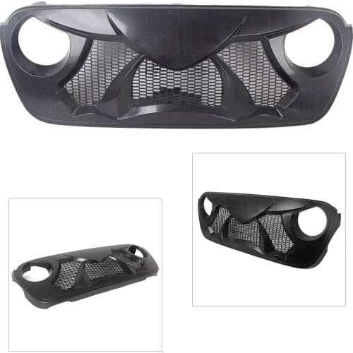 Car Front Grille Matte Black Grill For Jeep Wrangler JL 2018 2019 2020 ABS Plastic Car Accessories Unfinished Matte Black