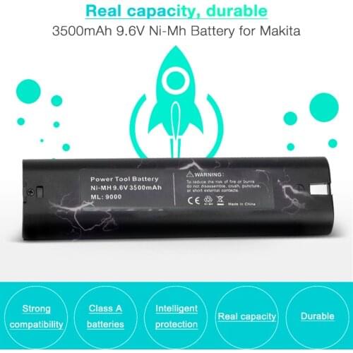 9.6V Ni-MH 3.5Ah Rechargeable Battery for Makita 9000 9001 9002 9033 9034 9600 191681-2 903D 5090D DA390D ML900 Flash Light