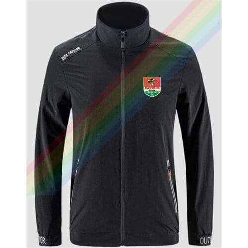 Isle Of Man Vespa Shield Logo Cas Trol Slim Sport Street Windbreaker Zipper Thin Jacket Mens Casual Front Printing Jacket