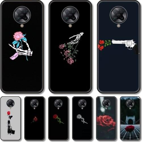 Rose lover Phone Case For xiaomi Poco M2 M3 C3 X3 F2 F3 Lite NFC Pro Anime Black Cover Silicone Back Pretty tpu