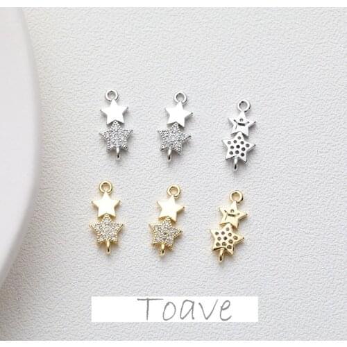 Color-preserving 14K gold five-pointed star star double pendant earring necklace bracelet inlaid zircon pendant accessories
