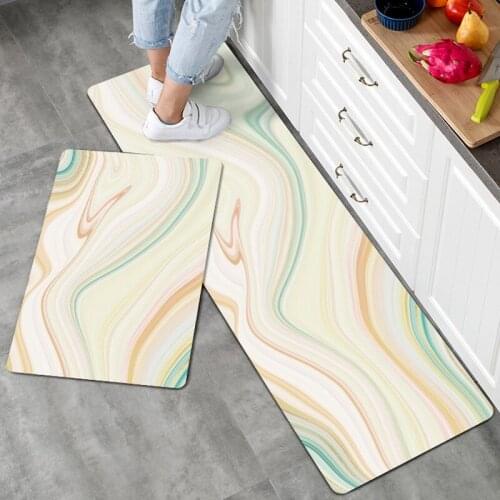 Moden Carpet for Living Room PVC PU Leather Entrance Doormat Non-slip Kitchen Waterproof and Oil-proof Scrubable Mat Area Rugs