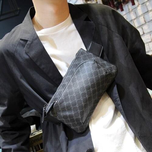 Xiao.p Fashion Male High Quality Pu Leather Casual Single Shoulder Bag Personality Bagchest Bag Daily Leisure Student Fanny Pack