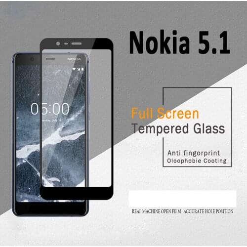 For Nokia 5.1 Tempered Glass For Nokia5.1 Glass 9H Full Cover Screen Protector for Nokia 5.1 2018 Protective Glass Film