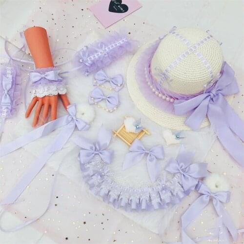 Angel handle Hair Band Lolita Girl Headwear KC Head band Book Angels Bnt Hairpin Side Clip Straw Hat Womens Cosplay Accessory
