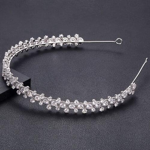 Jankelly Crystal Ladies Wedding Headpieces With cube zircon Wholesale Bridal Hair Accessories Headdress Bridal Hair Tiaras