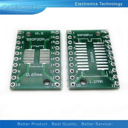 10pcs/lot TSSOP20 SSOP20 SOP20 to DIP20 PCB Transfer Board DIP Pin Board Pitch Adapter In Stock