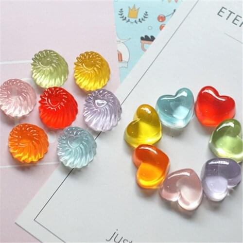 10Pcs/Lot Resin Love jelly Sugar Candy Slime DIY Accesorios Toy Slime Supplies Filler For Clear Fluffy Slime Gift Toy For Kids