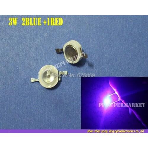 10pcs 3W High Power Mixed Color Plant Grow LED Red 660nm Blue 455nm Chip