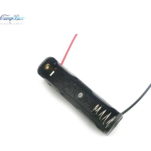 100Pcs 1xAAA Battery Case Holder Socket Wire Junction Boxes With 15cm Wires