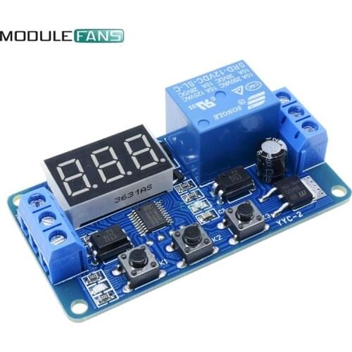 12V LED Home Automation Delay Timer Control Switch Relay Module Digital LED Display Anti-reversefunction Board AC 220V