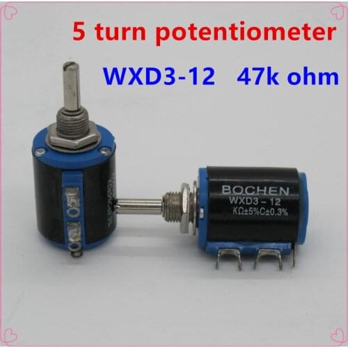 2PCS WXD3-12 2W 47K ohm WXD3-12-2W 5 ring multi-circle precision wire-wound potentiometer