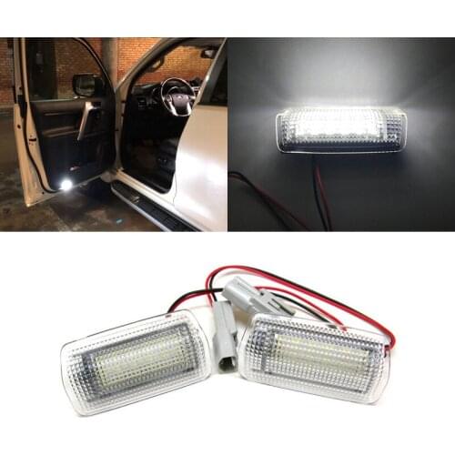 2PCs SMD LED Door Welcome Courtesy Lights For Toyota Wish Camry Corolla Crown Land Cruiser Highlander Venza 4Runner Prius Reiz