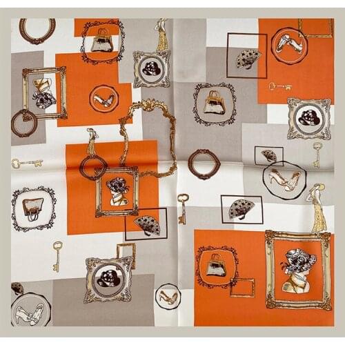 2021 Fashion 100% Silk Hair Scarf Women Handkerchief Female Square Head Bandana Neck hijab Spring Foulard Office Neckerchief